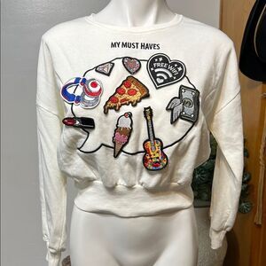 Women's White Graphic Sweater